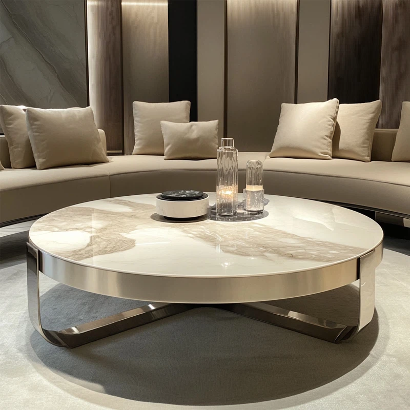 Marble And Metal Coffee Table